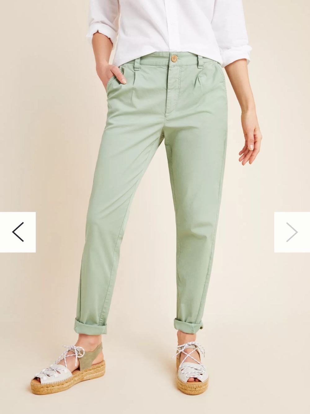 Anthropologie scout slim pleated pants Sage Green - Picture 10 of 10